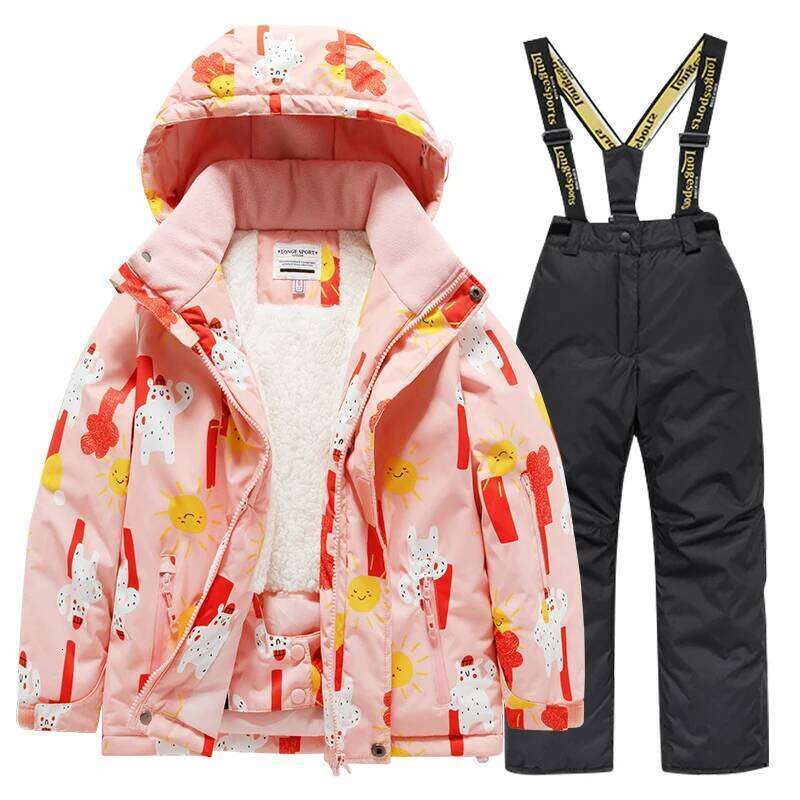 Children's Suit For Boys Girls, Thick Warm Suit, Waterproof And Windproof Skiing Pants, Equipped In Winter