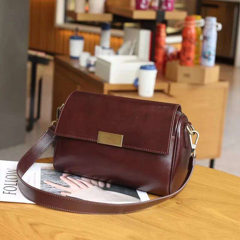 Women Versatile Cow Leather Shoulder Ladies Crossbody Bag 2023 New Plant Tanned Top Layer Cowhide Casual Messenger Handbag