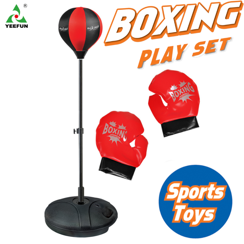 Child Fitness Boxing Suit Adjustable Height Ball Bag Boxing Speed Sports Set Toys Fighting Game for Children's Holiday Gift
