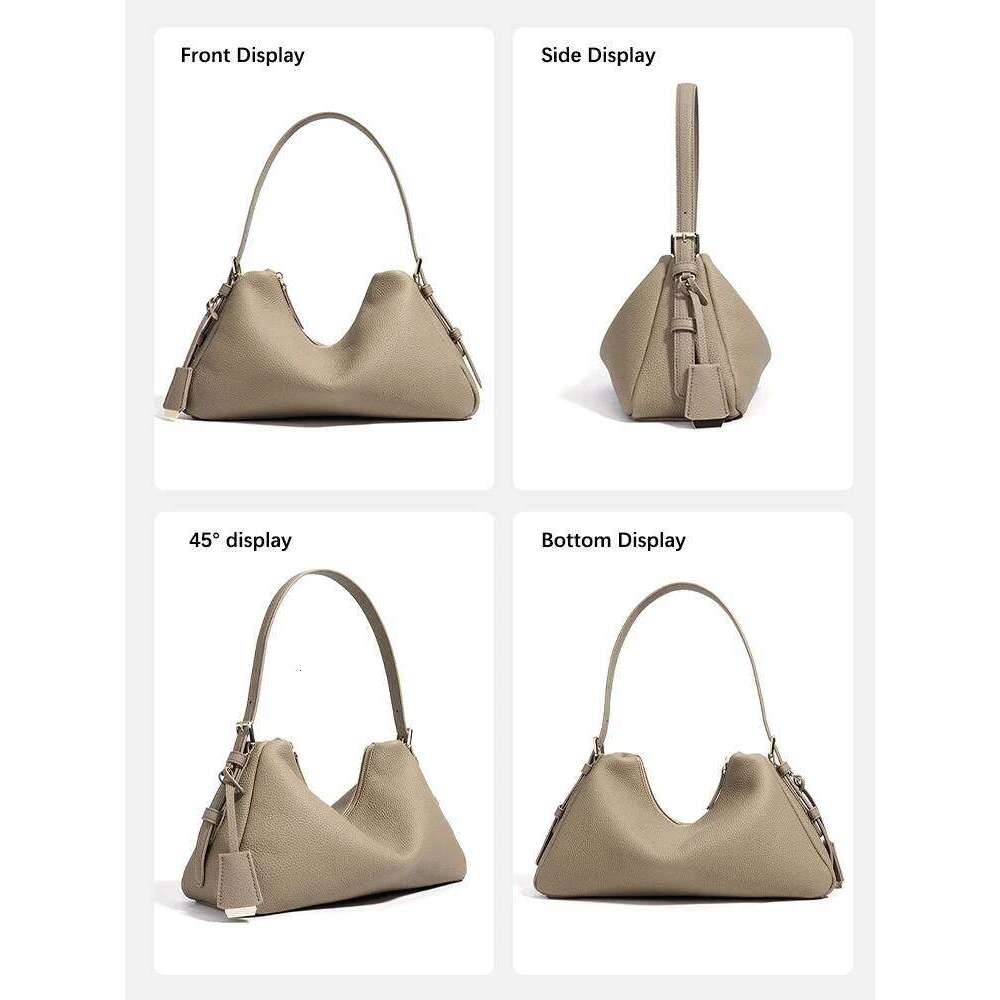 Zency Genuine Leather Satchel Bags For Women Simple Fashion Ladies Underarm Handbag Large Capacity Shoulder Purse Elegant Coffee