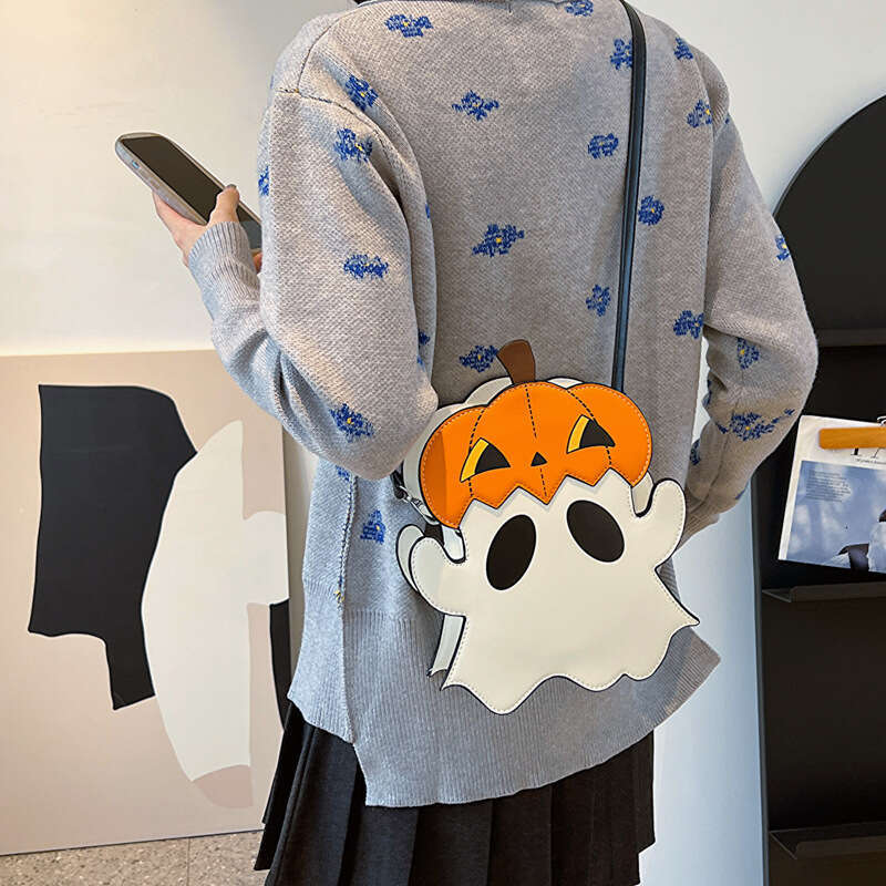 Halloween Style 2025 New Fashionable Personality Odd Pumpkin One Shoulder Small Round Bag Novelty Pumpkin Bag Women's Bag Gift