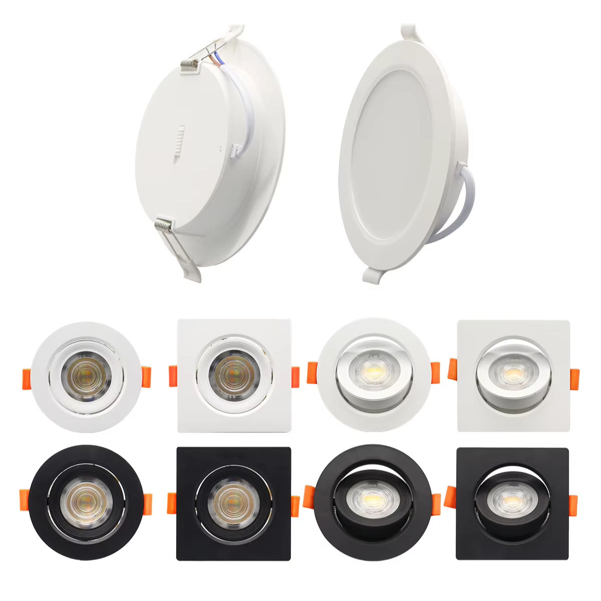 led spotlights, embedded ceiling bull's eye lights, 3W, 5W, 7W, 12W, 7.5 cm living room hole lights, three-color variable light downlights-SD