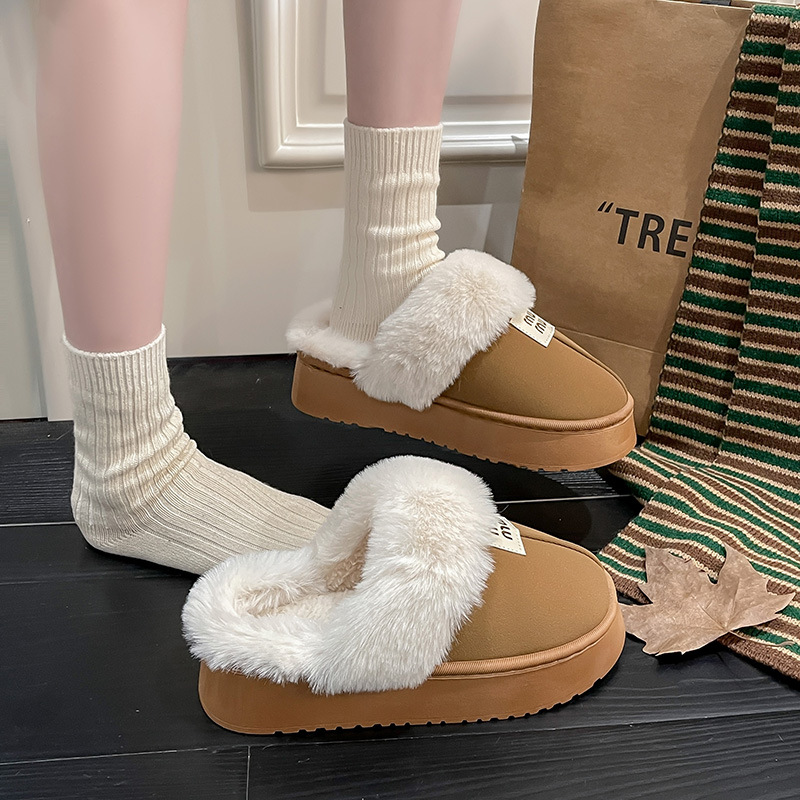 Hot free shipping designer slippers for womens snow boots beige pink brown khaki New Cotton Slippers for Autumn and Winter Indoor Home Warmth Thick Bo
