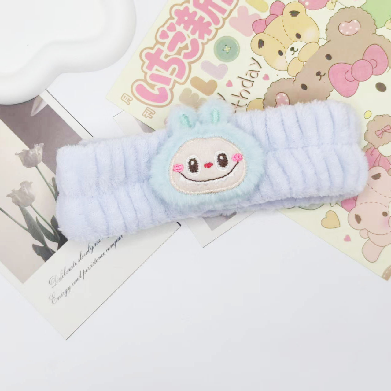Labubu Headwea Cute Cartoon Hair Band Plush Washing Wrist Band Sweat Absorbing Wrist Band Hair Flannel Accessories Fluffy Hair Tying Band Hair Hoop