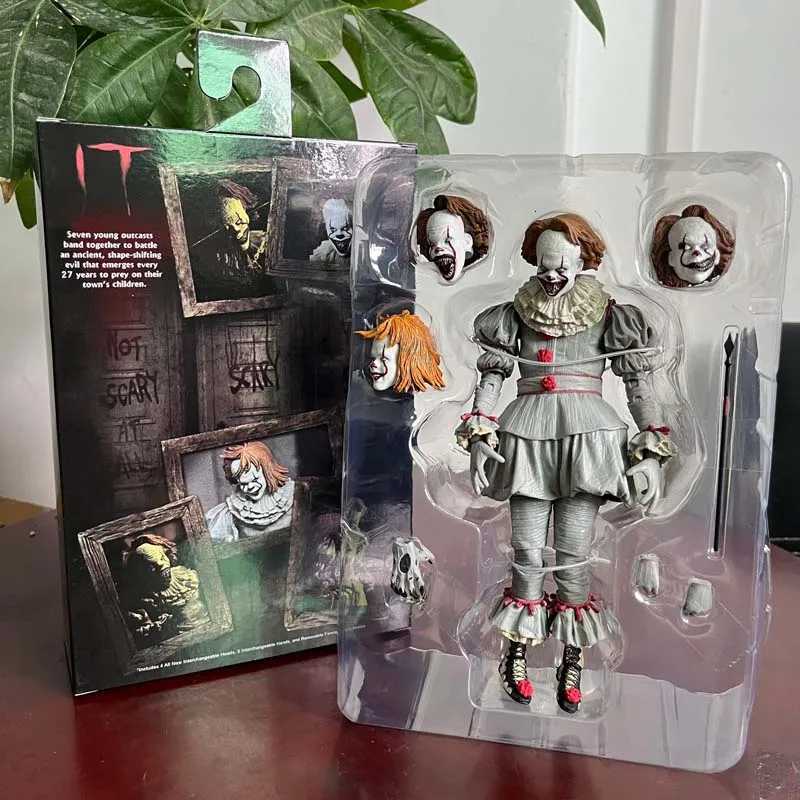 NECA Pennywise Joker Figure Pennywise Joker Bill Toy Horror Doll Action Figure Model Toys Joint Movable Doll Bookshelf Ornament W250828