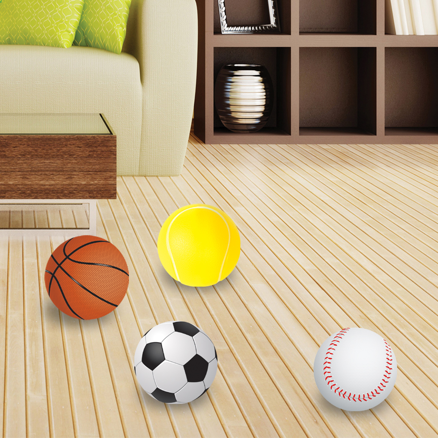 2.7 - Inch PU Ball Set - Includes Basketball, Soccer Ball, Tennis Ball & Baseball for Kids' Play