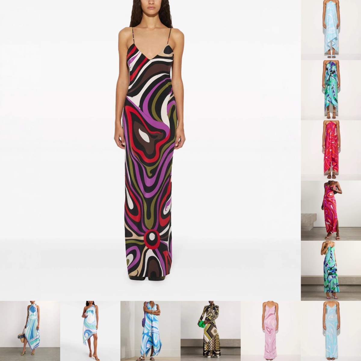 Boho Beach Maxi Dress Stylish Color Block Printed Dress Summer Vacation Sexy Dress