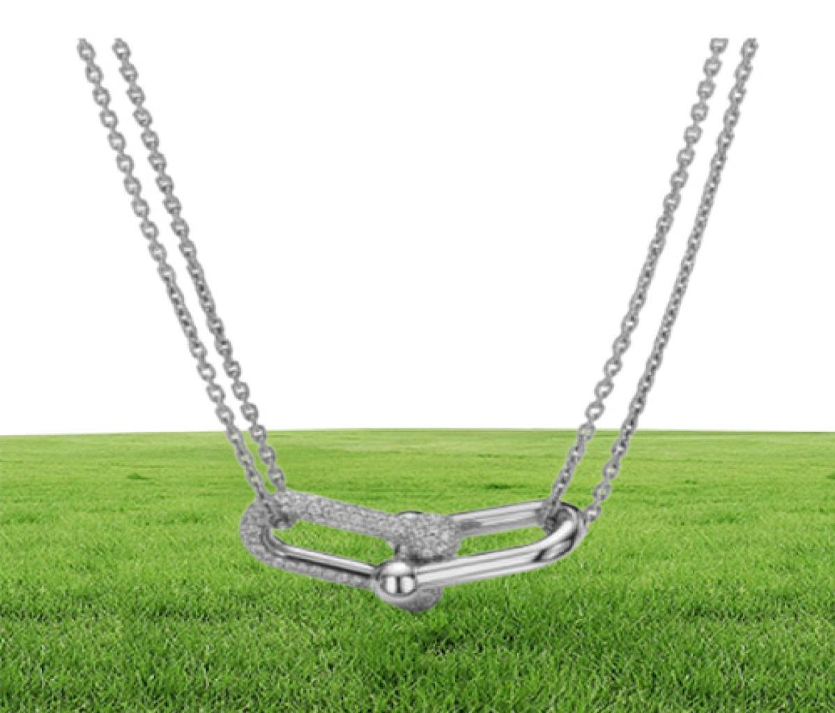 Fashion Luxury necklace hardwear jewelry designer lock ball pendant horseshoe necklaces for women party Rose Gold Platinum long Ch8678422