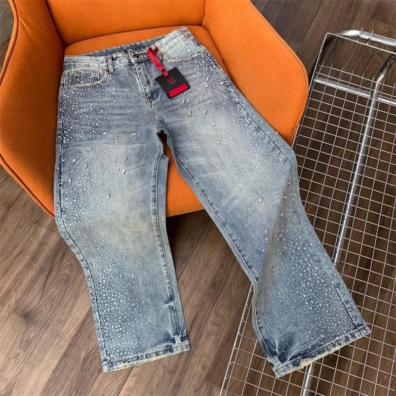 Streetwear Jeans Y2K Clothes Men Women Harajuku Hip Hop Glitter Retro Baggy Jeans Low Waist Wide Leg Trousers 250827