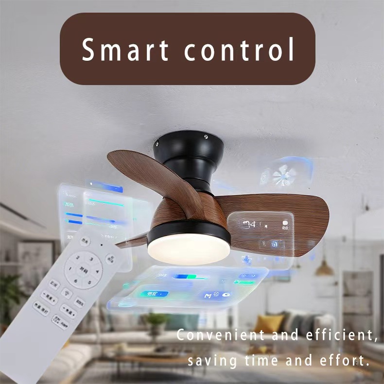 22 - Inch Modern Ceiling Fan with Light, 3 - Blade Wood - like Design, 52cm Diameter, 28cm Height, for Living Room & Bedroom