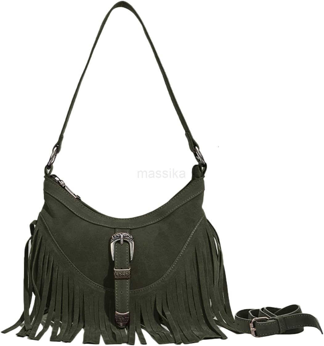 Fashion Small Western Fringe Underarm Purse Mini Hipppie Shoulder Bag with Tassel for Women M250912