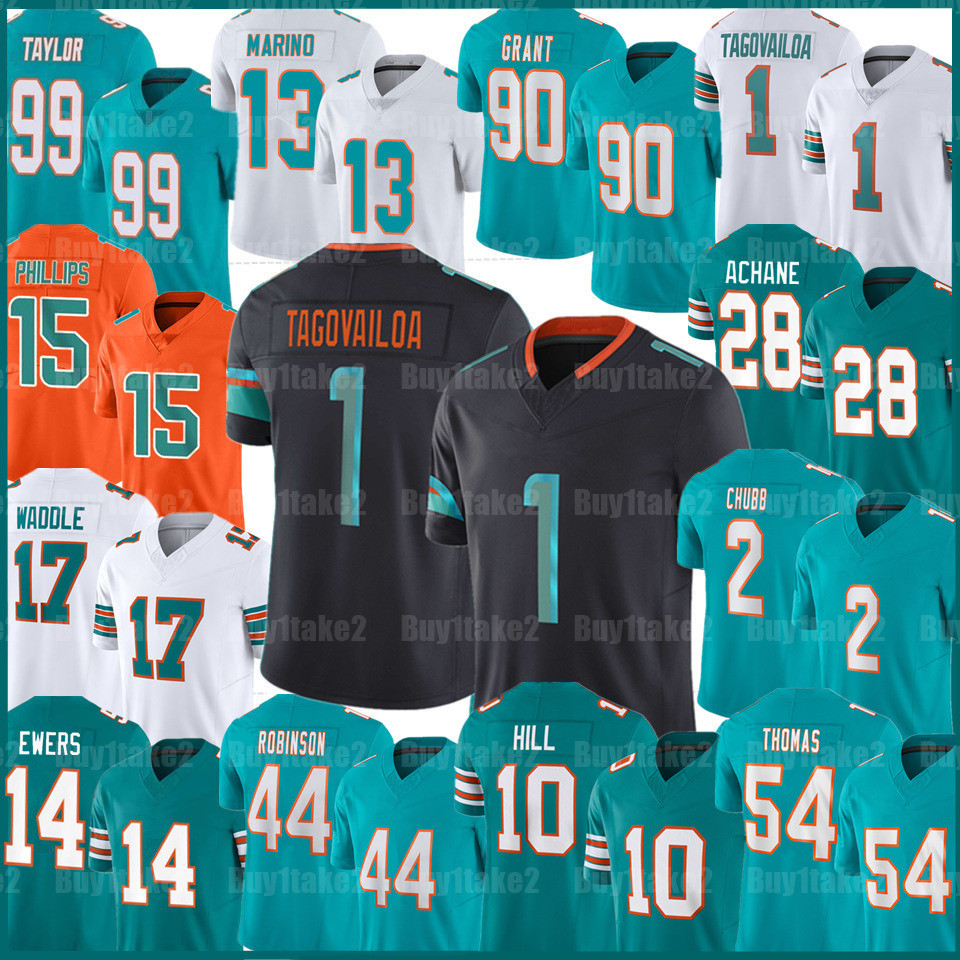 Tua Tagovailoa Tyreek Hill Football Jersey Devon Achane Quinn Ewers Dan Marino Jaylen Waddle Zach Thomas Chop Robinson Jaelan Phillips Dante Trader Jr Kenneth Grant