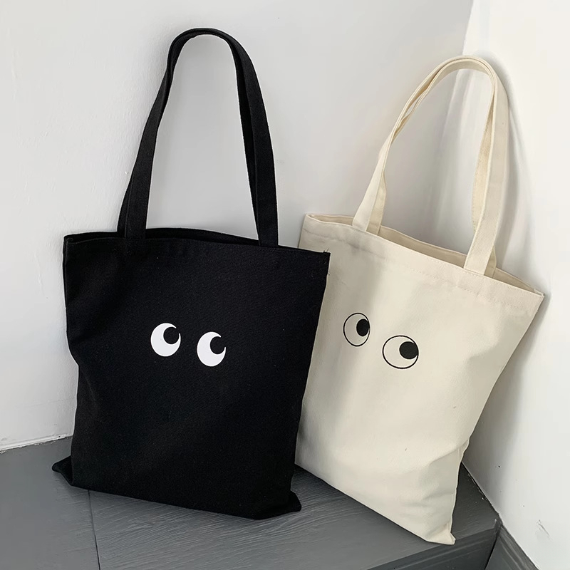 2025 autumn new minimalist letter canvas tote bag zipper shoulder bag bag casual niche designer shoulder bag women's canvas bag