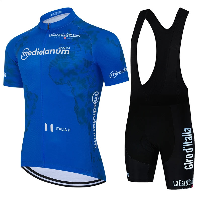 Italy Tour DITALIA Team Cycling Sets Man Blue Bike Uniform Summer Cycling Jersey Set Road Bicycle Jerseys MTB Bicycle Wear 250820