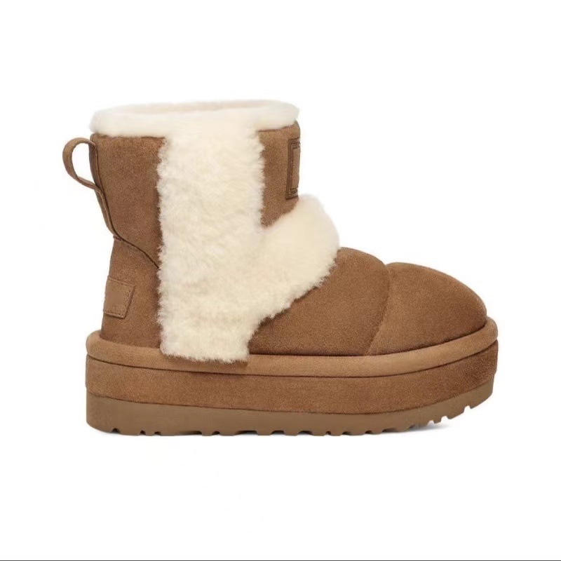 Best Selling Womens Snow Boots New Winter Style Thick Platform Design Plush Lined for Warmth Cotton Boots Free Shipping Chestnut Size 35-40