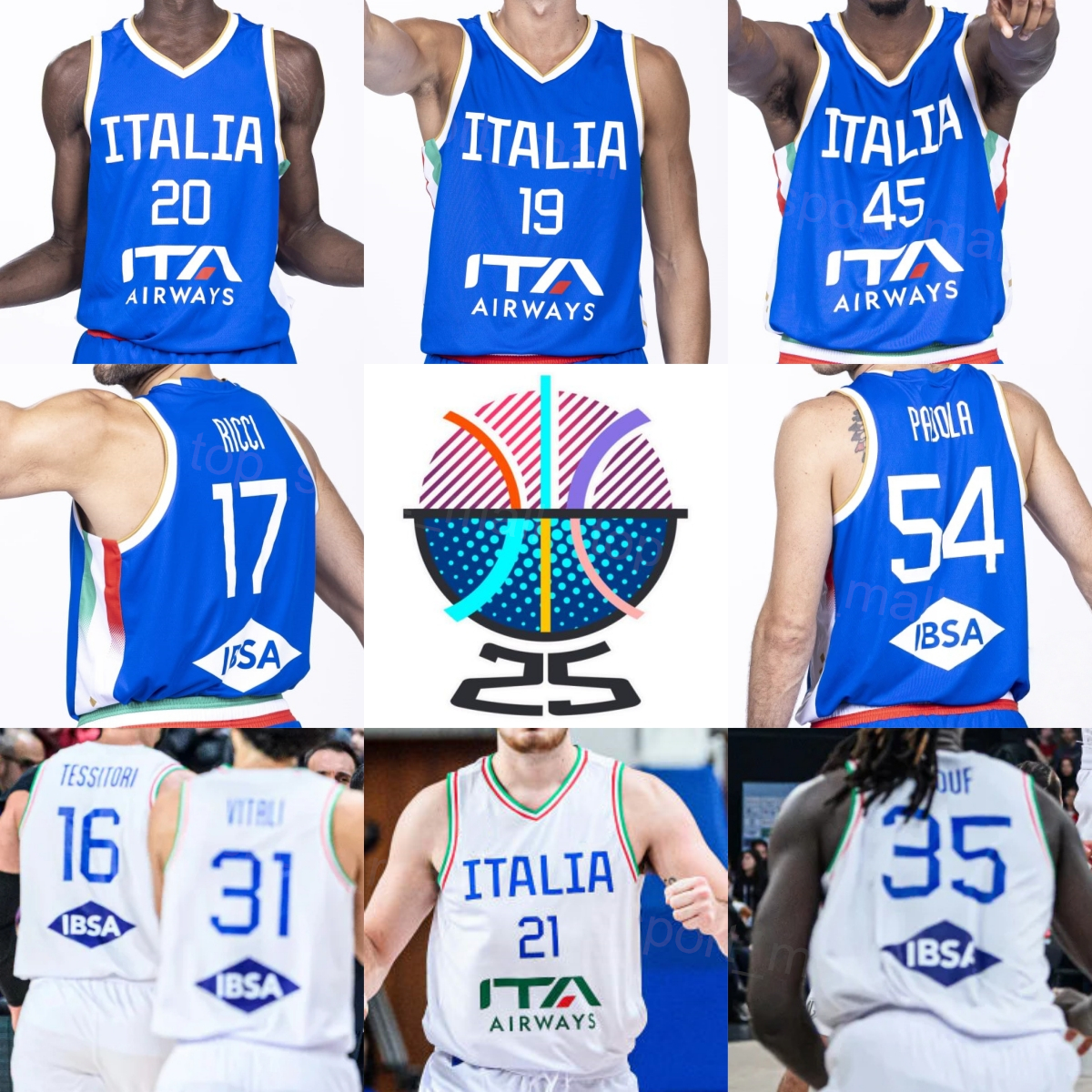 Print 25-26 Eurobasket Italy Basketball Jerseys 13 Simone Fontecchio 18 Matteo …