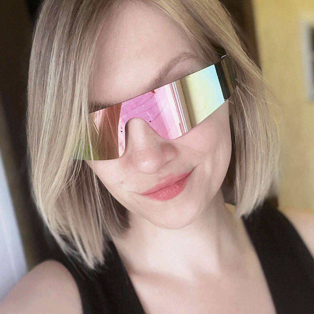 Future Technology Cyberpunk Frameless One-piece Trendy Unisex Cycling Sunglasses