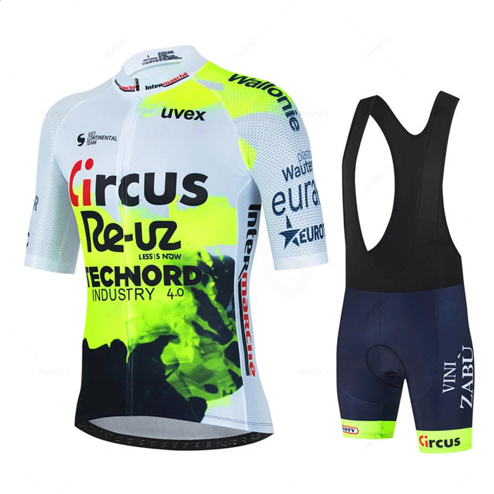 Circus Wanty Fluorescein Sportswear Cycling Jersey Set Summer MTB Bike Clothes Uniform Maillot Ropa Ciclismo Hombre Bicycle Suit 250829