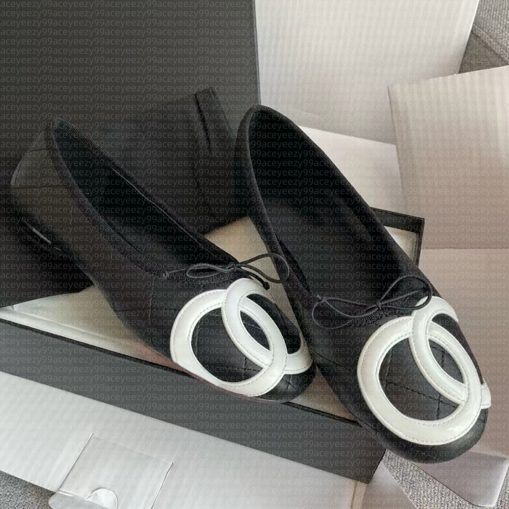 New Designer loafers Womens Ballet Flats Shoes Leather Round-toe Paris Mary Jane shoes Ballerina flats Woman Bow Outdoor Wedding Dress Shoes