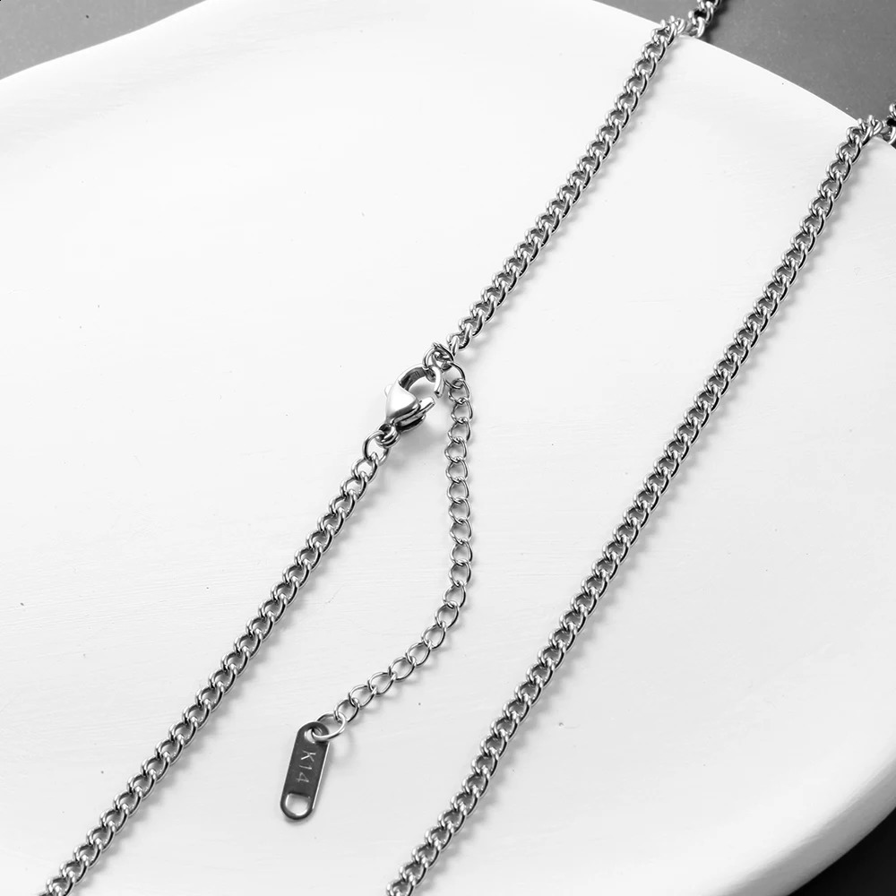 Stainless Steel Gold color Chain Necklace for men Long Chain Choker Men Collar Neck Lace Diy Pendant Silver Color Cord Lobster 250829