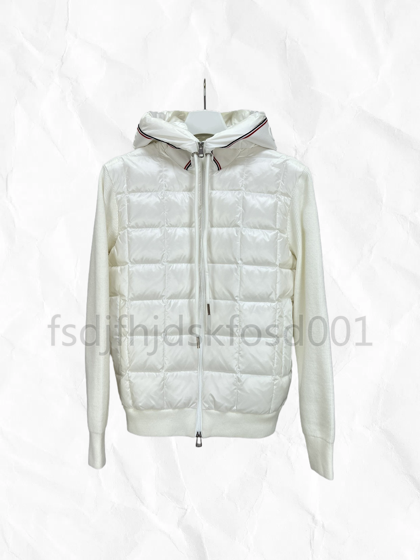 Designer Mens Down Parkas Men's Embroidered Badge Stand Collar Knitted Splice Sweater Lightweight Women NFC Down Jacket Sweater Casual Jacket Flu