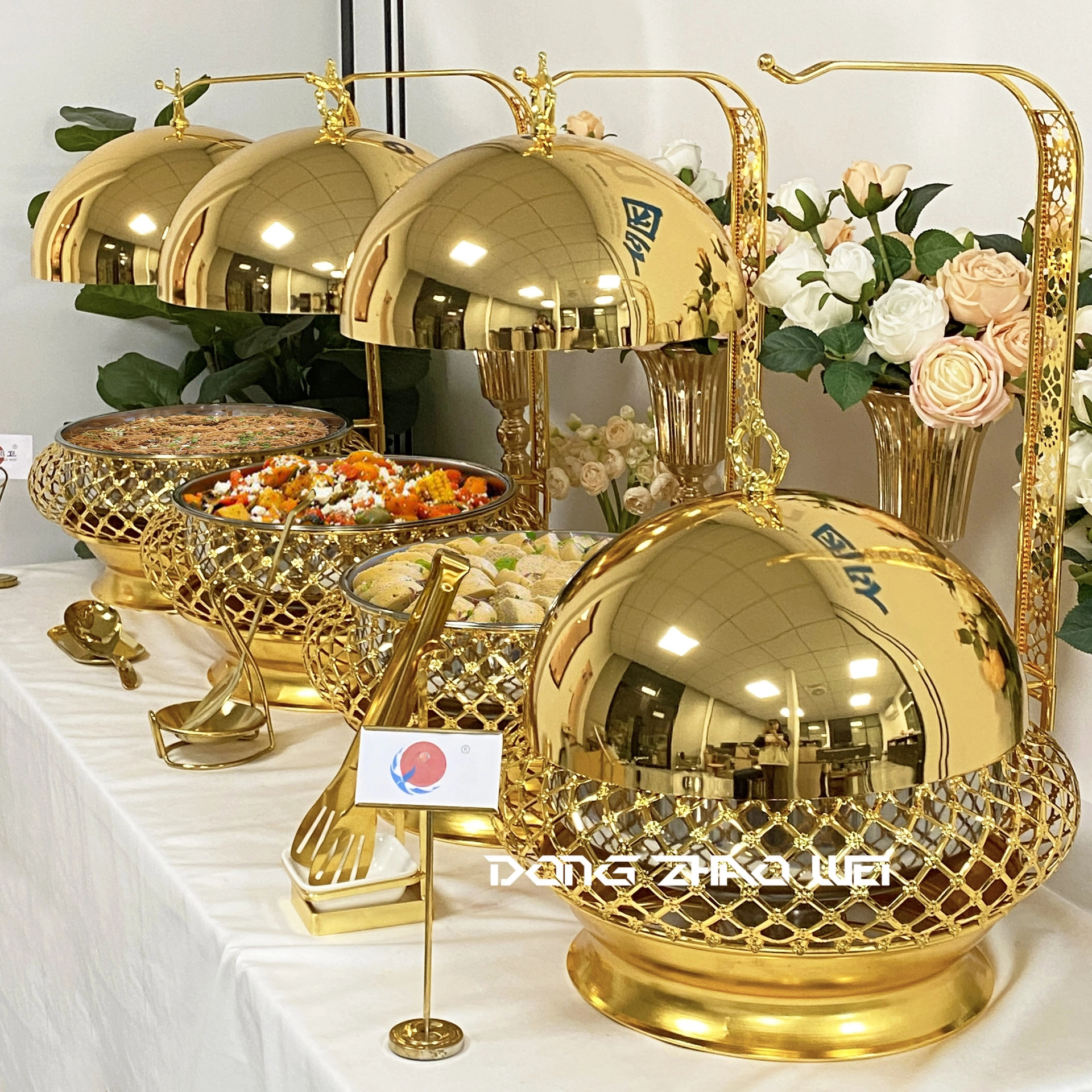 Dinnerware Sets 1 Box Other El Luxury Gold Chafing Dish Buffet Set 8L Hanging Serving Dishes Warmer Chaffing For Catering