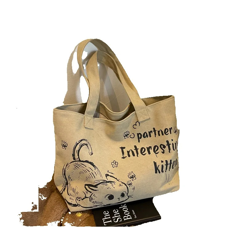 2025 Autumn New Student Commuter Single Shoulder Handbag Handbag Simple and Cute Cartoon Large Capacity Women's Single Shoulder Bag bag Designer 