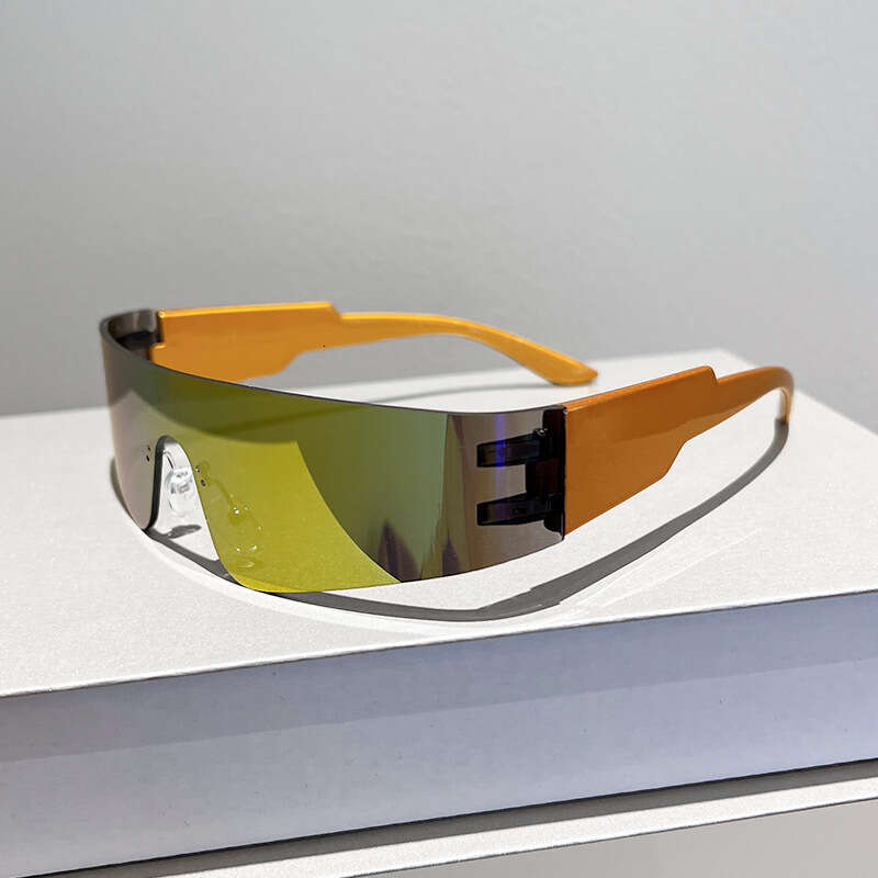 Future Technology Cyberpunk Frameless One-piece Trendy Unisex Cycling Sunglasses