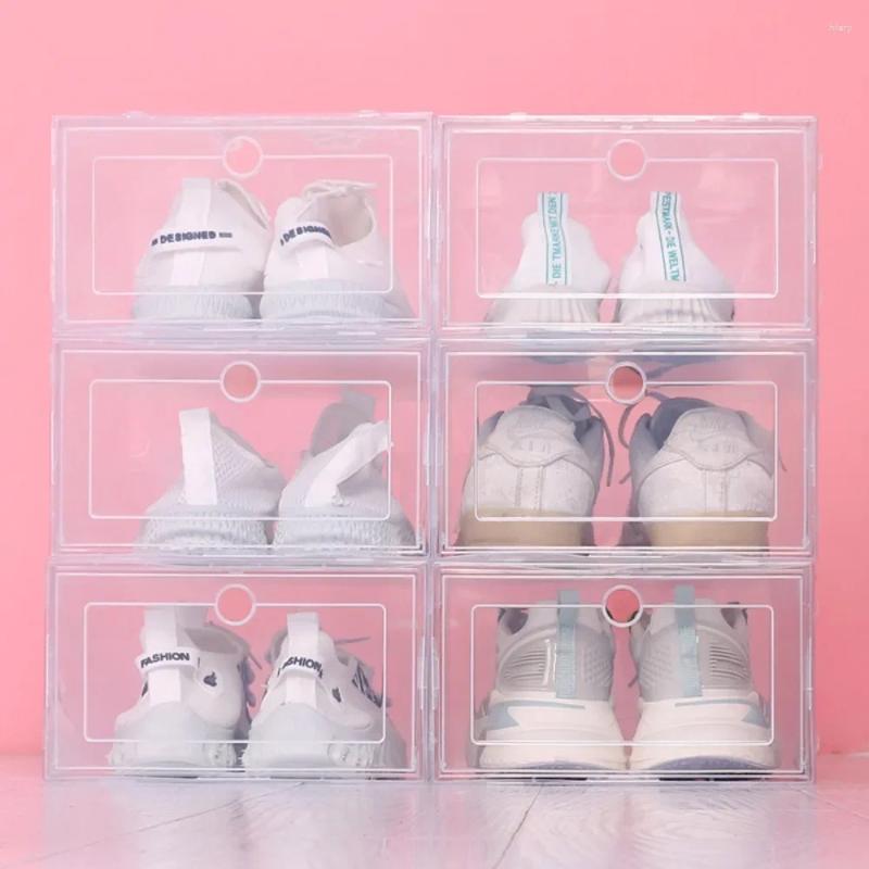 Scatole Di Stoccaggio 6 Pezzi Di Scarpe Trasparenti Impletabile Scarpe Plastiche Passaggio DI Forgere Sneaker Duro-image