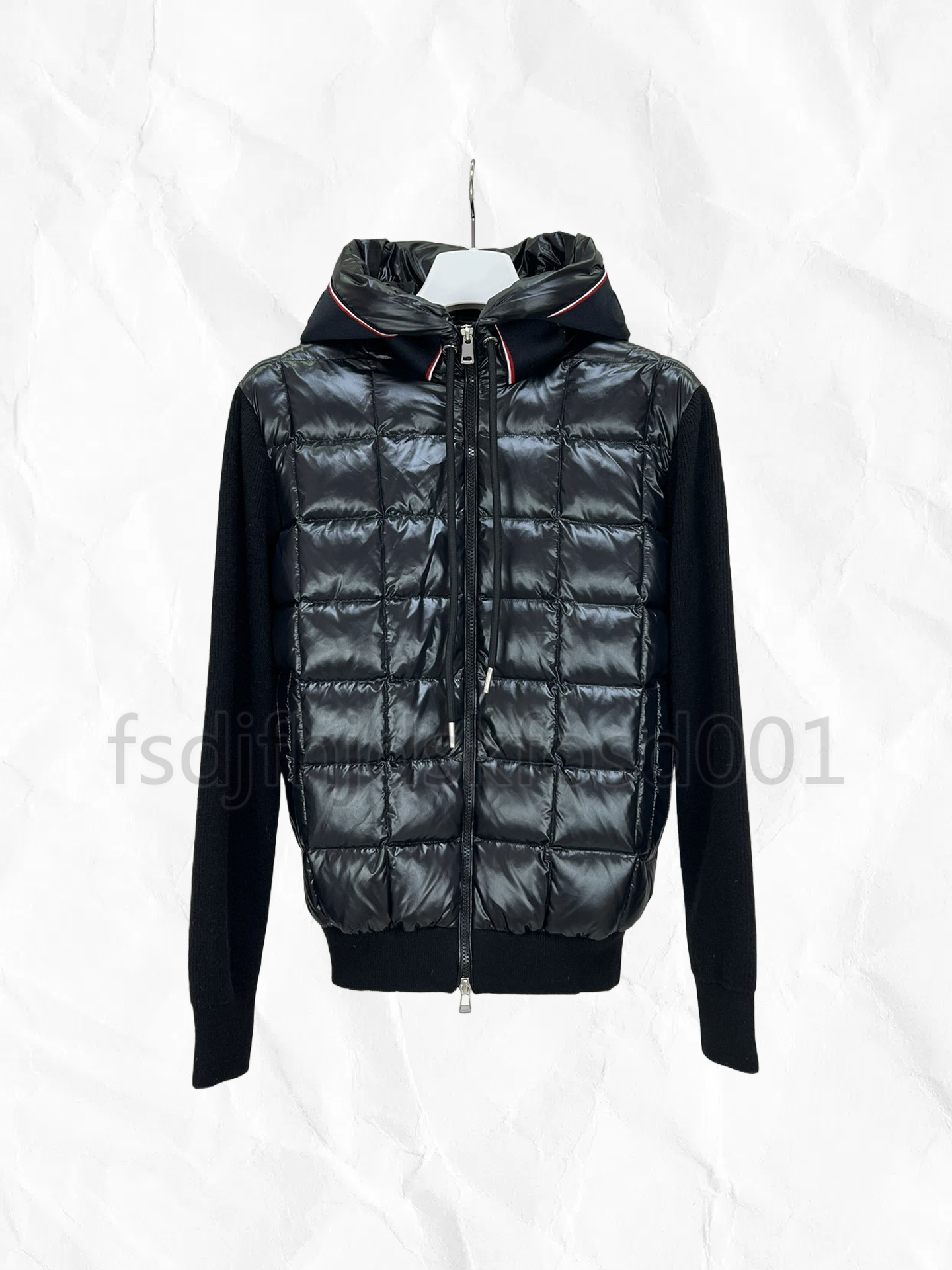 Designer Mens Down Parkas Men's Embroidered Badge Stand Collar Knitted Splice Sweater Lightweight Women NFC Down Jacket Sweater Casual Jacket Flu