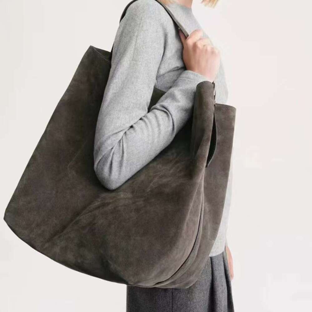 Designer Bag Tote Bag Shoulder Bag Niche Design Suede Matte Cowhide Bucket New Genuine Leather Commuter Women S Large Capacity Tote Bag