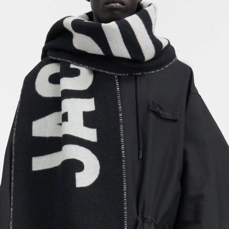 designer scarf luxe Scarves Double Sided Large Letter silk scarf Wool fringe scarf Jacquard Designer scarf Solid color yarn 100% Virgin wool Thickened Scarf Autumn