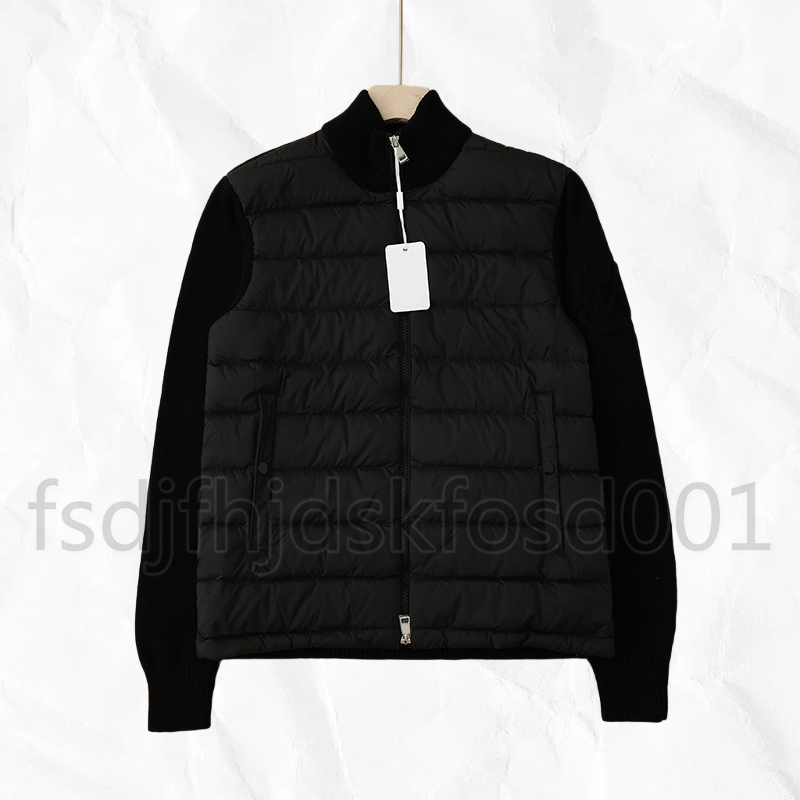 Designer Mens Down Parkas Men's Embroidered Badge Stand Collar Knitted Splice Sweater Lightweight Women NFC Down Jacket Sweater Casual Jacket Fluffy Coat Sweater 02