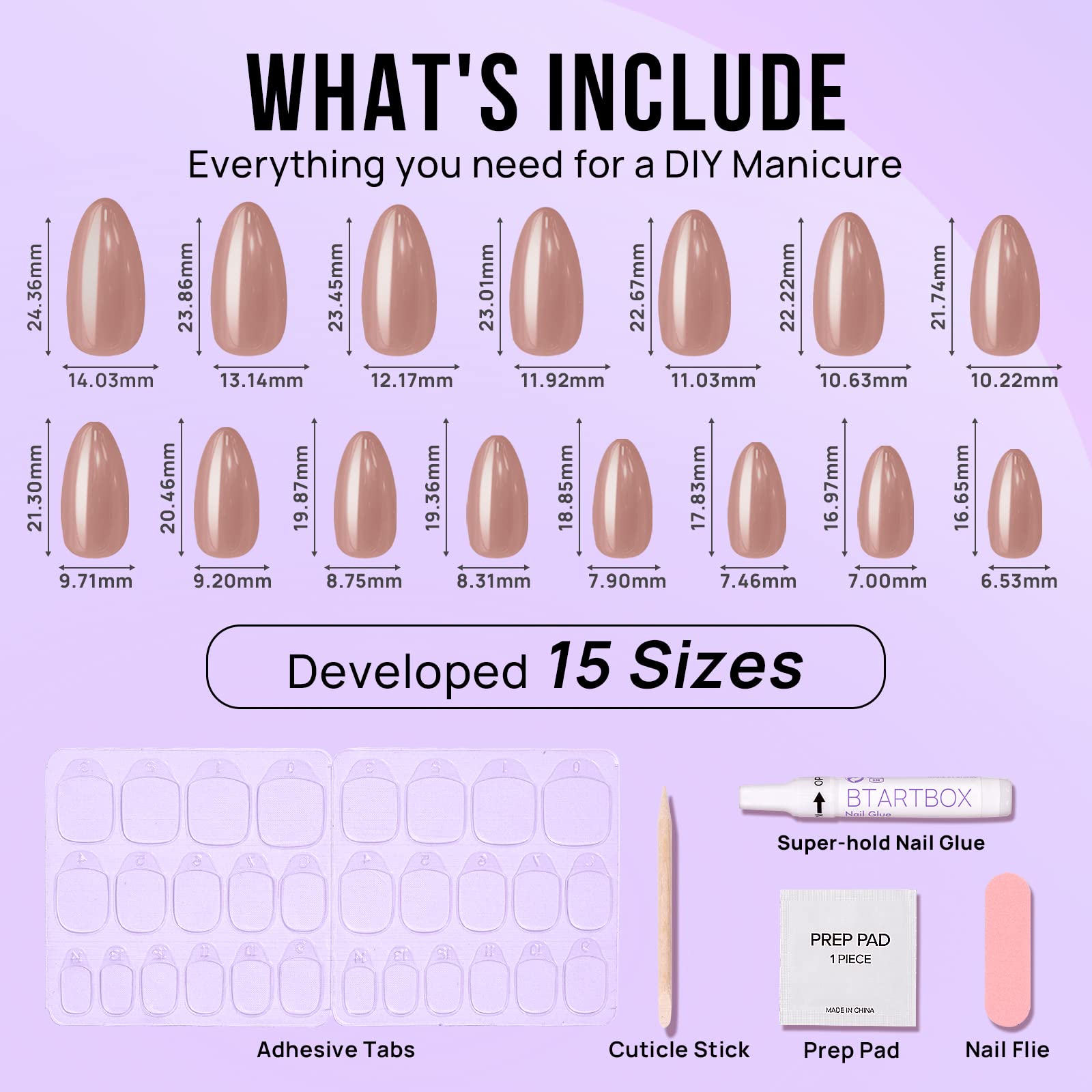 Light Brown Premium Almond Shaped Press On Nails Has A High-End Feel And Is Suitable For Girls And Women To Wear For Daily Commuting