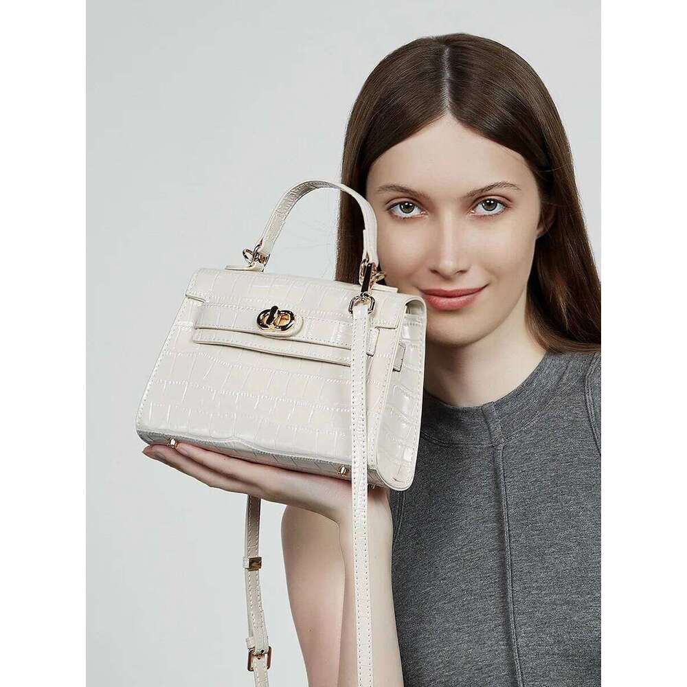 Female Genuine Leather Handbags Women Shoulder Crossbody Vintage High-Quality Tote Minimalist Bag