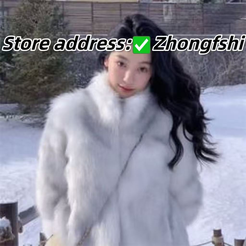 Eco-Friendly Fake Fox Faux Fur Short Coat Traditional Design by Er Meng Ling
