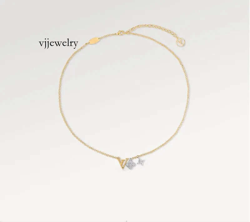 Women Designer Choker Sier Flower Letter Gold Simple Pendant Necklace Copper Party Jewelry Wholesale