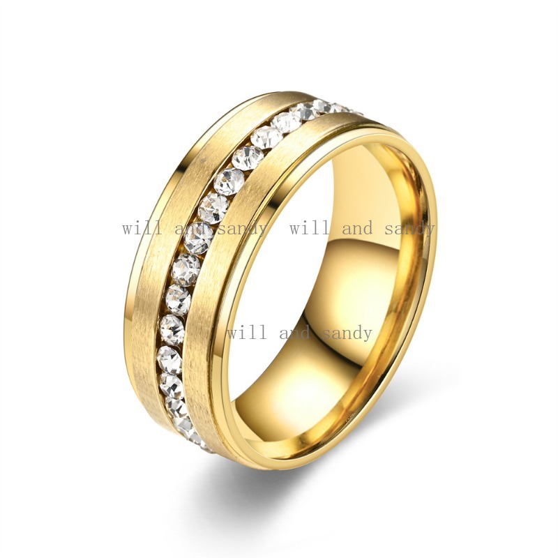 Non Tarnish Stainless Steel Cubic Zirconia Wedding Promise Band Rings for Women Men Engagement Eternity Ring Gold Rings Men's Dragon Celtic Ring 