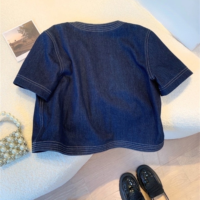 Streetwear Denim Jackets for Women Short Sleeve Summer Jean Jacket Outwear 2025 Ropa Mujer Fashion Vintage Coat Cropped Tops 250828