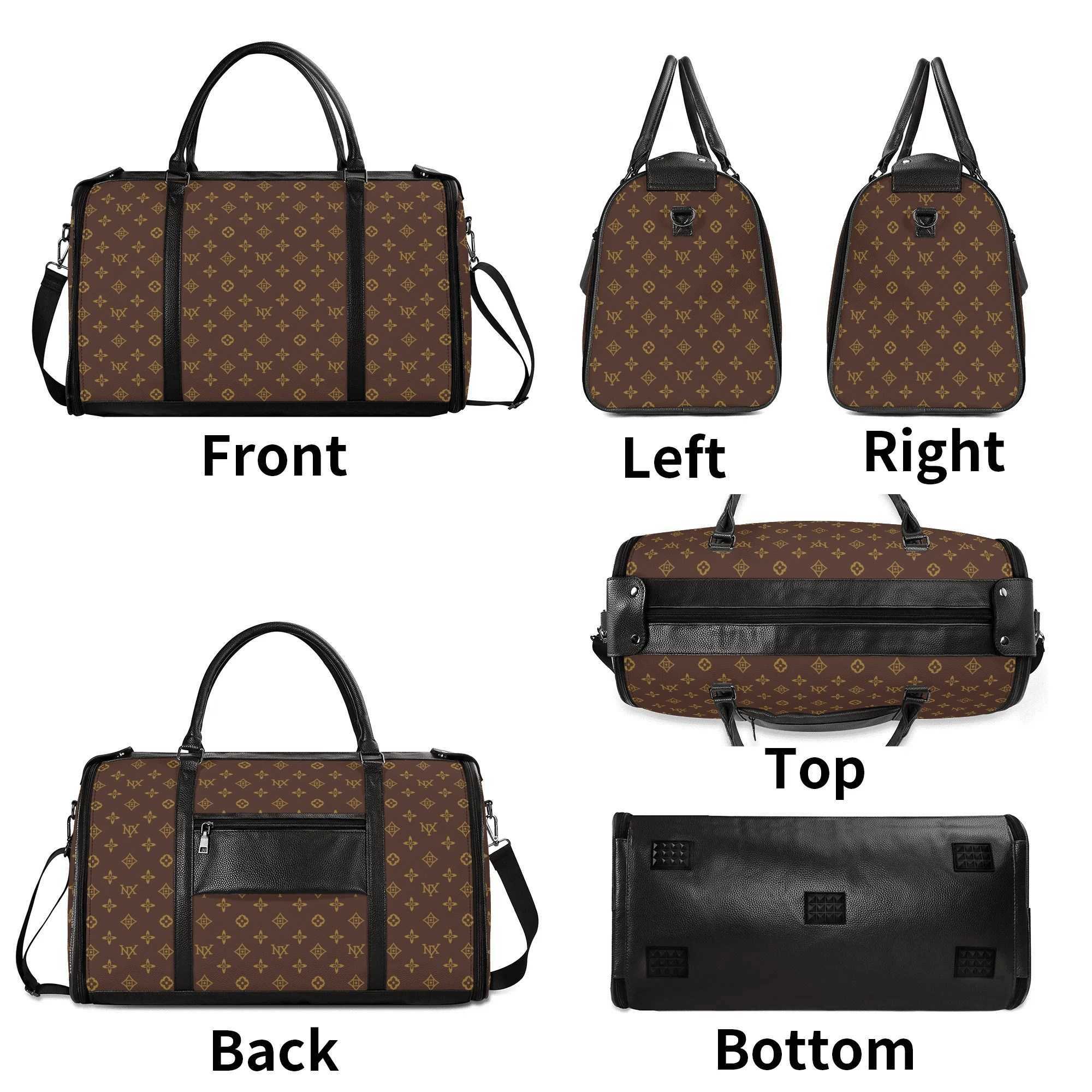Foldable Luggage Bag In Lychee-grain Leather Fashion Crossbag Lager Capacity Shopping Duffel Bags Men Bag Wallets