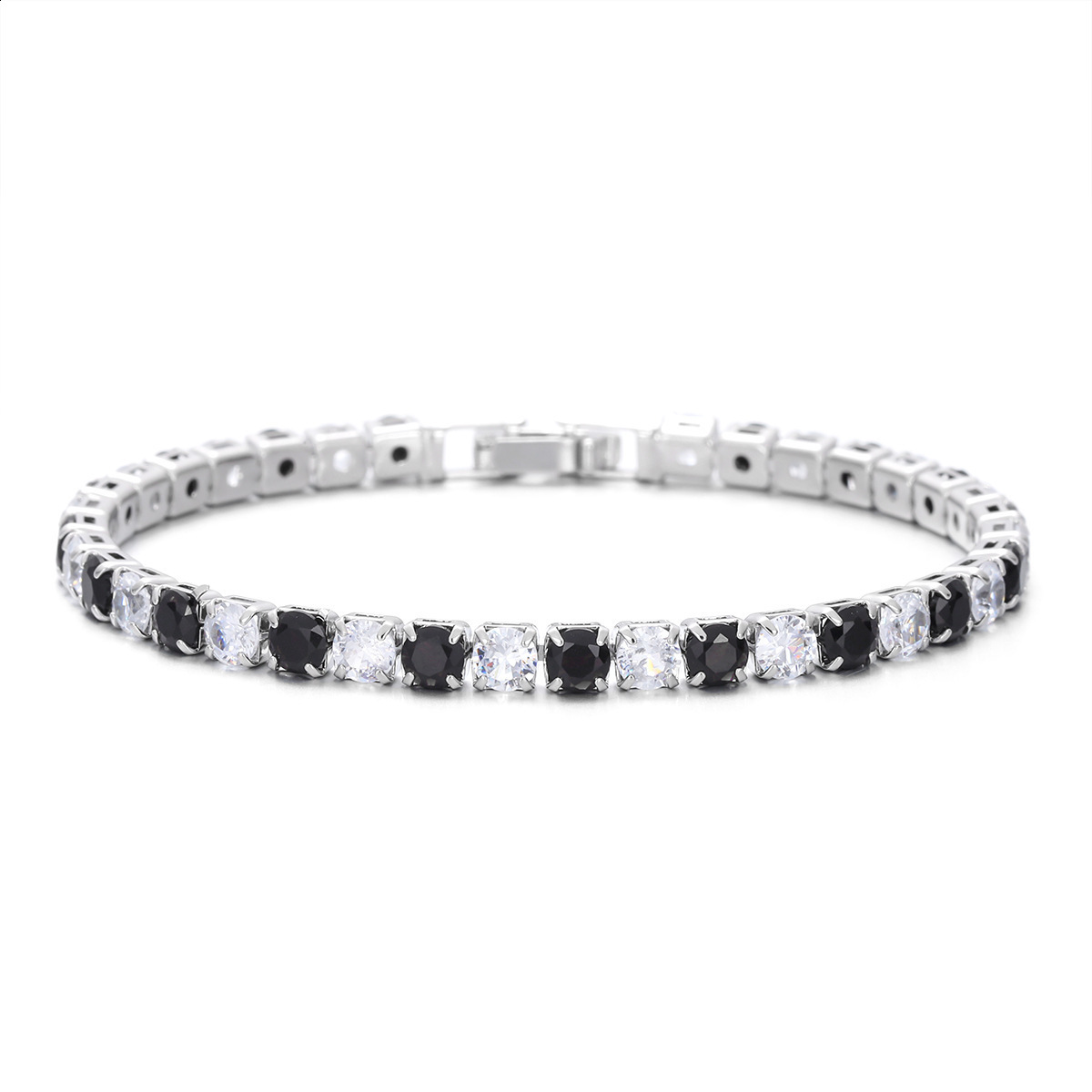 Fashion 4mm Intercolor Zircon Bracelet Light Tennis Bracelet For Women S925 Silver Original Men Unisex Hip Hop Jewelry Party Gift250318