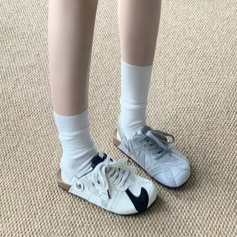 Free shipping designer slippers Thick bottom height increasing niche sports leisure versatile French style cooldown