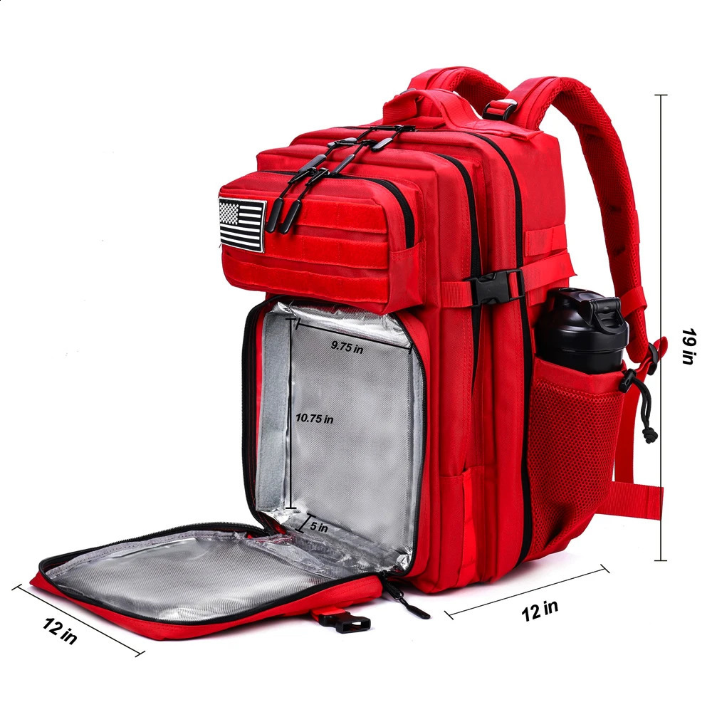 45L Meal Prep Management Backpack Gym Tactical Waterproof Insulated Lunch Cooler Bag Hiking Camping Travel Rucksack 250820