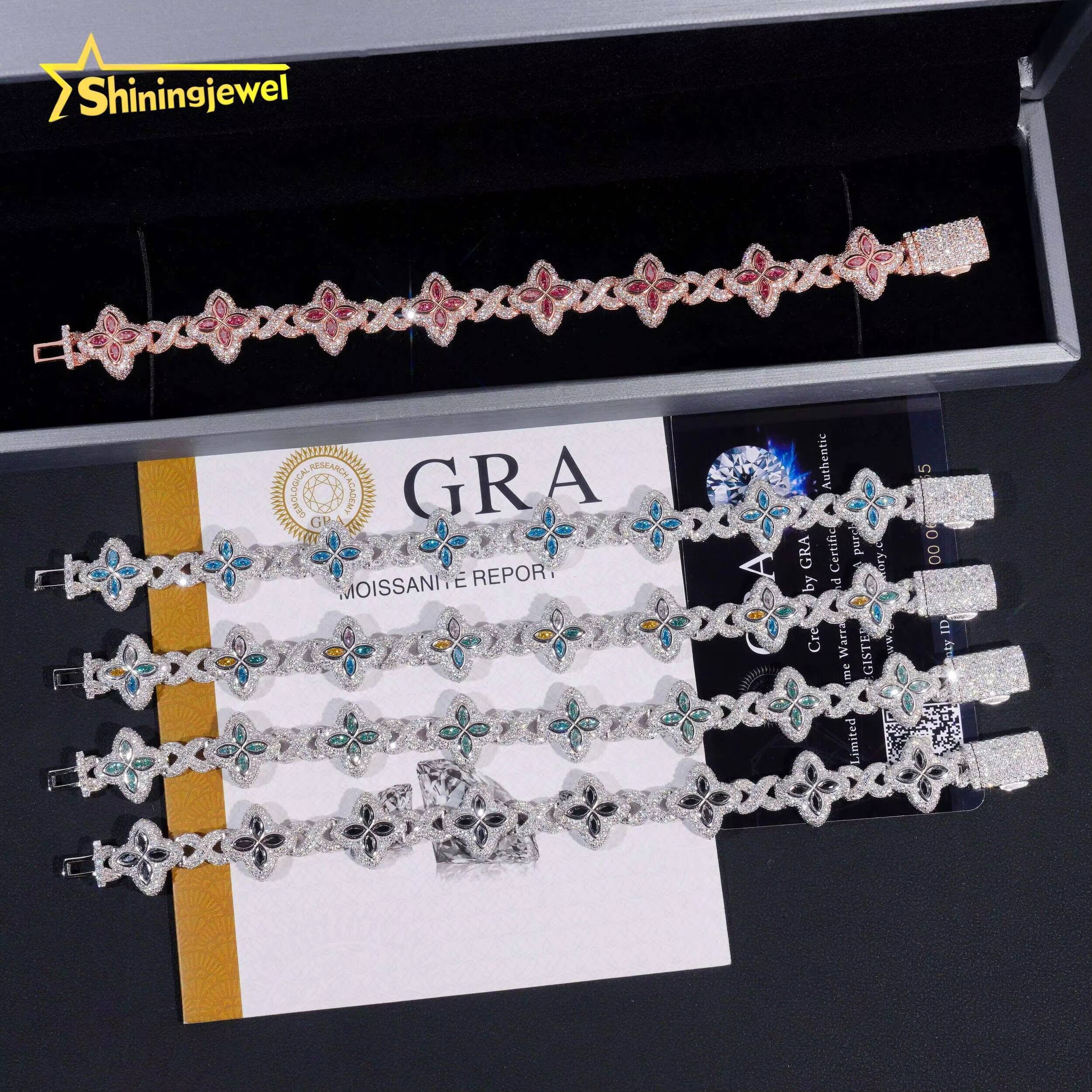 Best Sale 15mm VVS Colors Moissanite Cuban Link Chain S925 Gold Plated Diamond Iced Out Hip Hop Cuban Link Chain