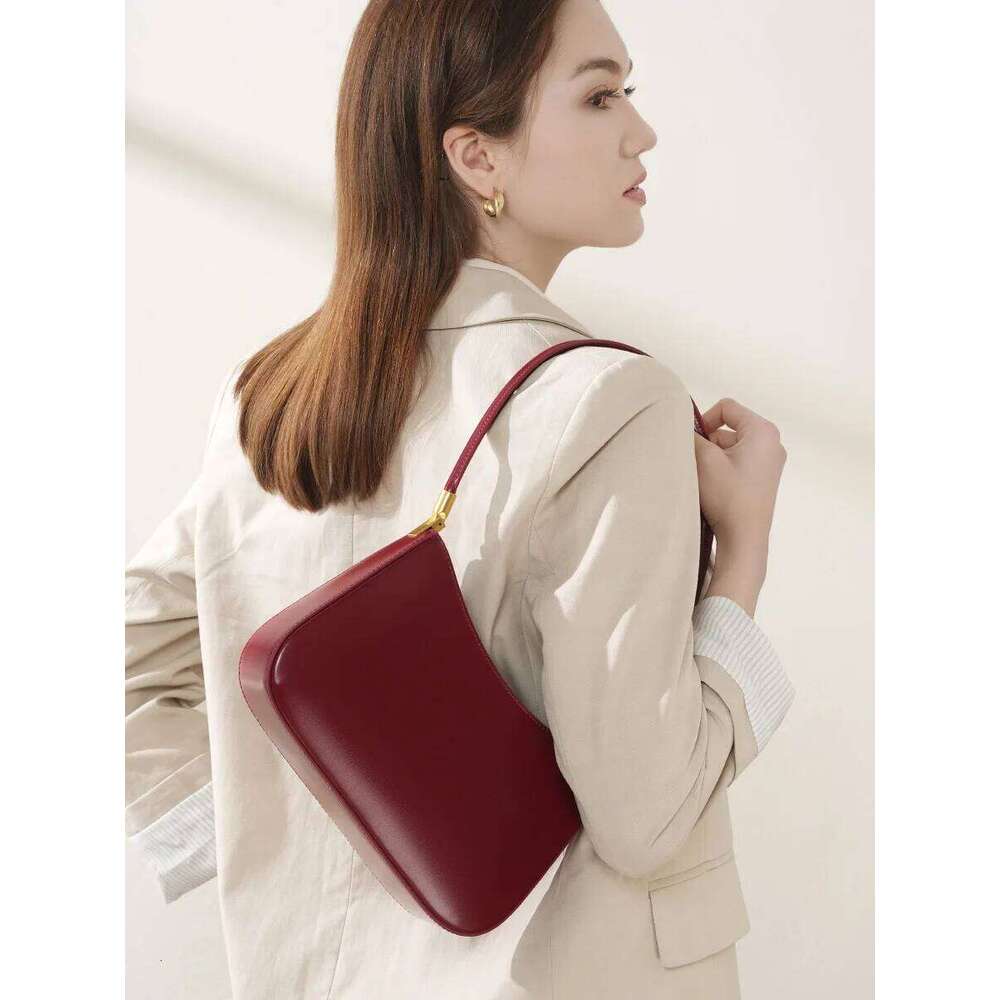 New Niche Women's Handbag Genuine Leather Baguette 2025 Design French Underarm Shoulder Vintage Armpit Bag
