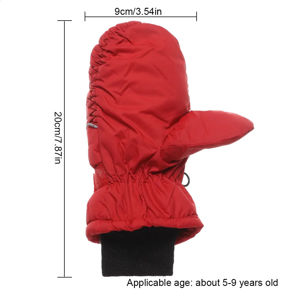 Children Ski Gloves Winter Thicken Warm Boys Girls Full Finger Mittens Nonslip Adjustable Windproof Waterproof For 59Y Kids 250828