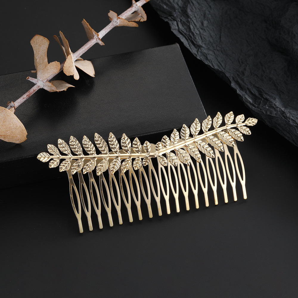 Jewelry Jewelry Sets Wedding Jewelry Sets New European American Style Hair Accessories for Wish: Fashionable Stylish Gold Leaf Pearl Headband Set