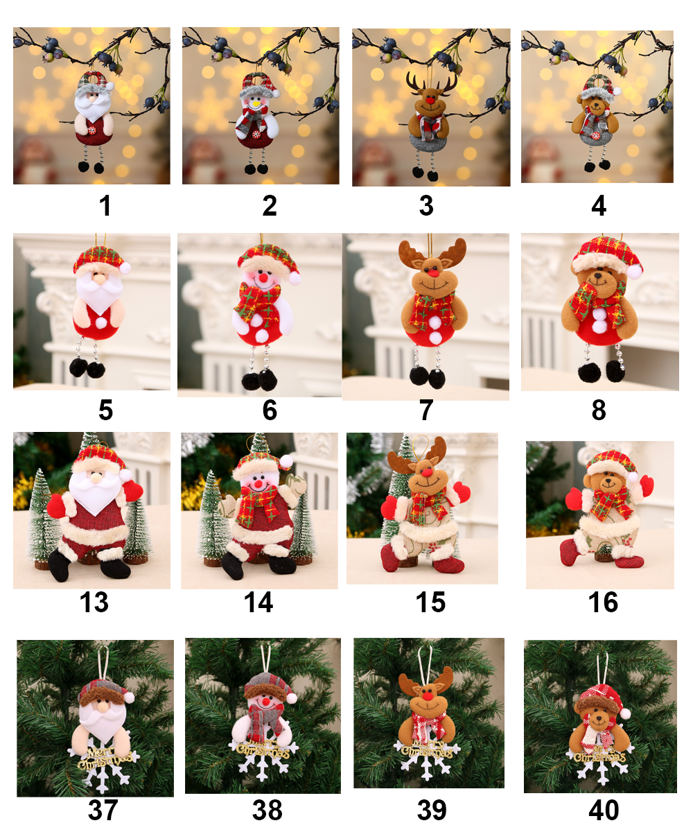 Dancing Santa Claus Fabric Ornament Snowman Reindeer Bear Cute Style For Christmas Tree Decorations Christmas Decorations And Christmas Gifts