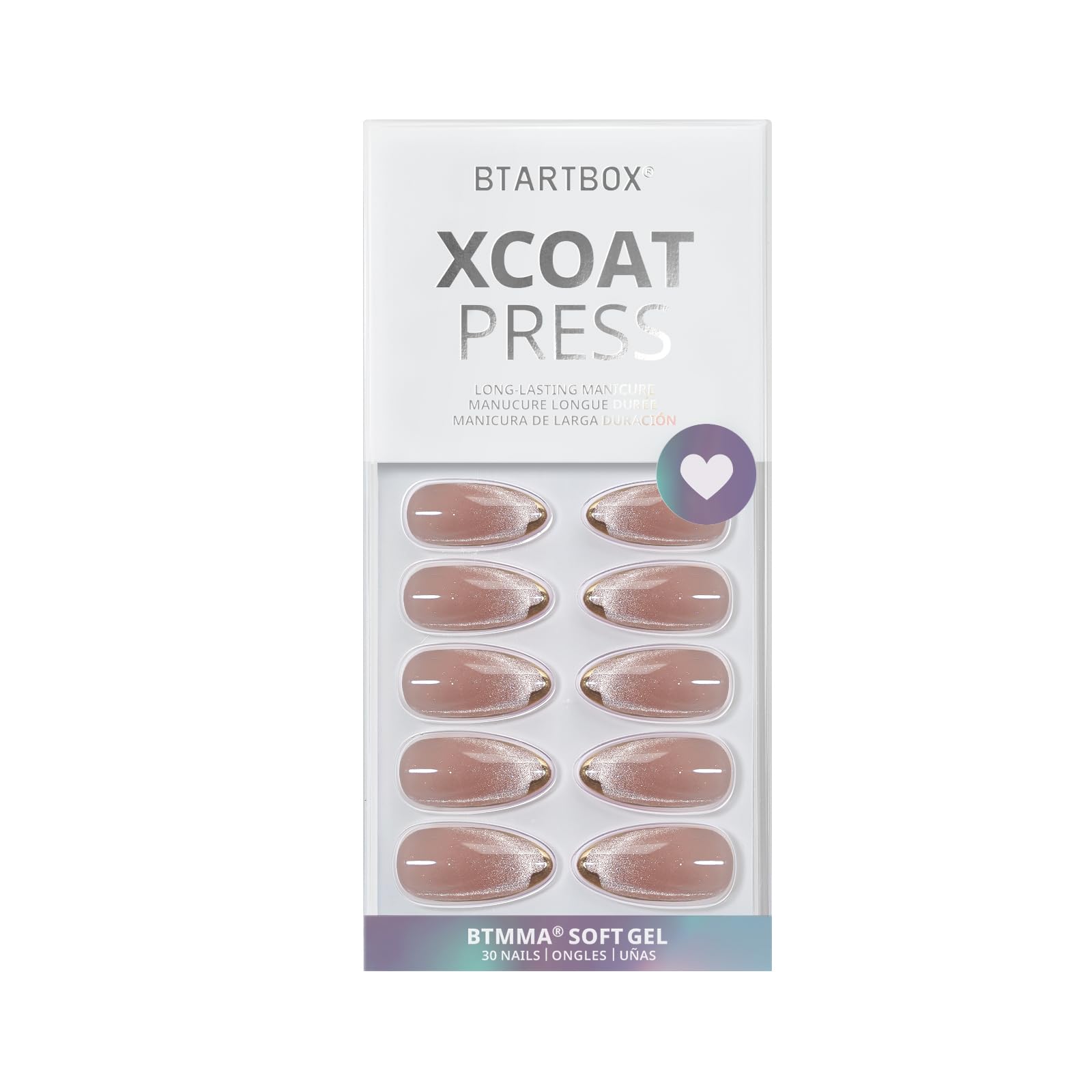 White Cat Eye Gold Border Medium Long Press On Nails, Fashionable Temperament Suitable For Girls And Women To Give Gifts