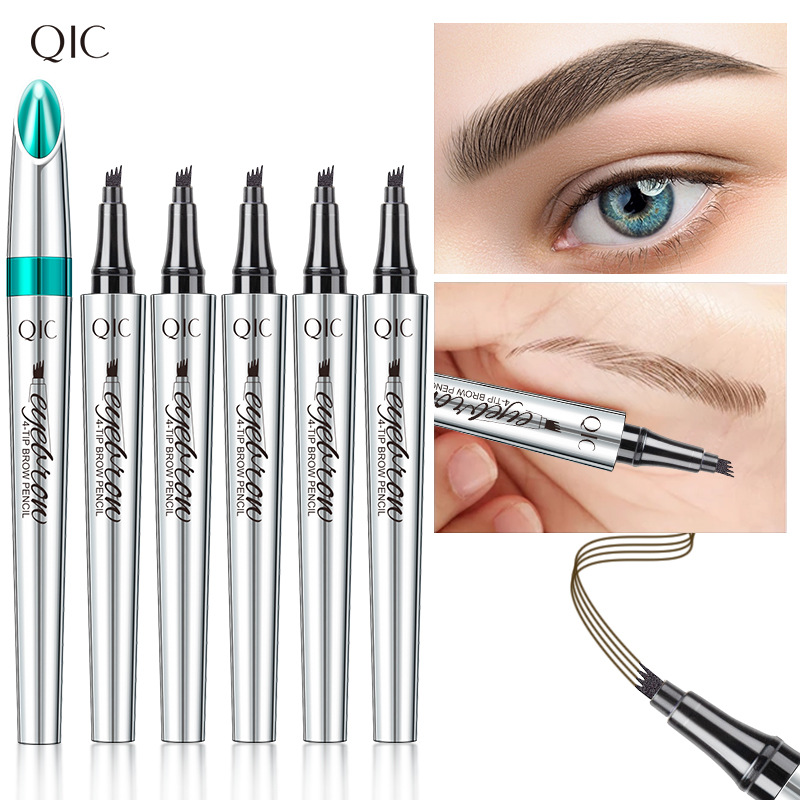 QIC Four-Claw Sketch Black Brown Gray Liquid Eye Brow Pencil Waterproof Long Lasting 3d Microblading Eyebrow Pen X250725